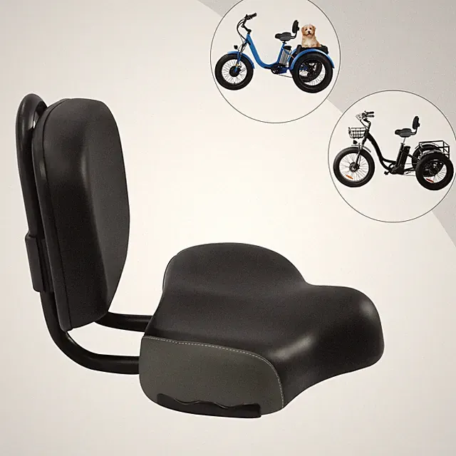 11.5*9.5" Oversize Comfort Saddle Seat , Backrest Saddle Bike Seat W/ Backrest