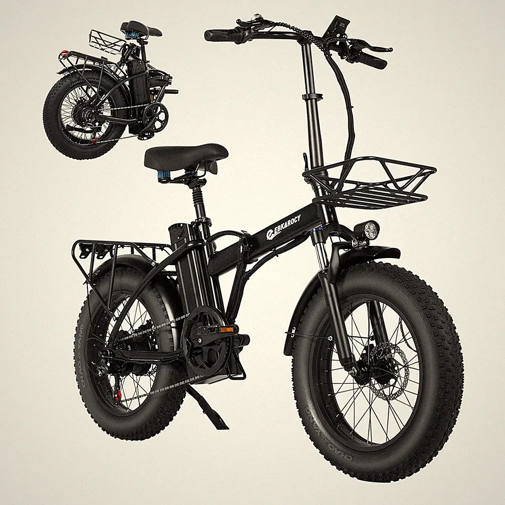 20" Fat Tire EBikes Folding Electric Bike 750W 48V Battery 7 Speed for Adults