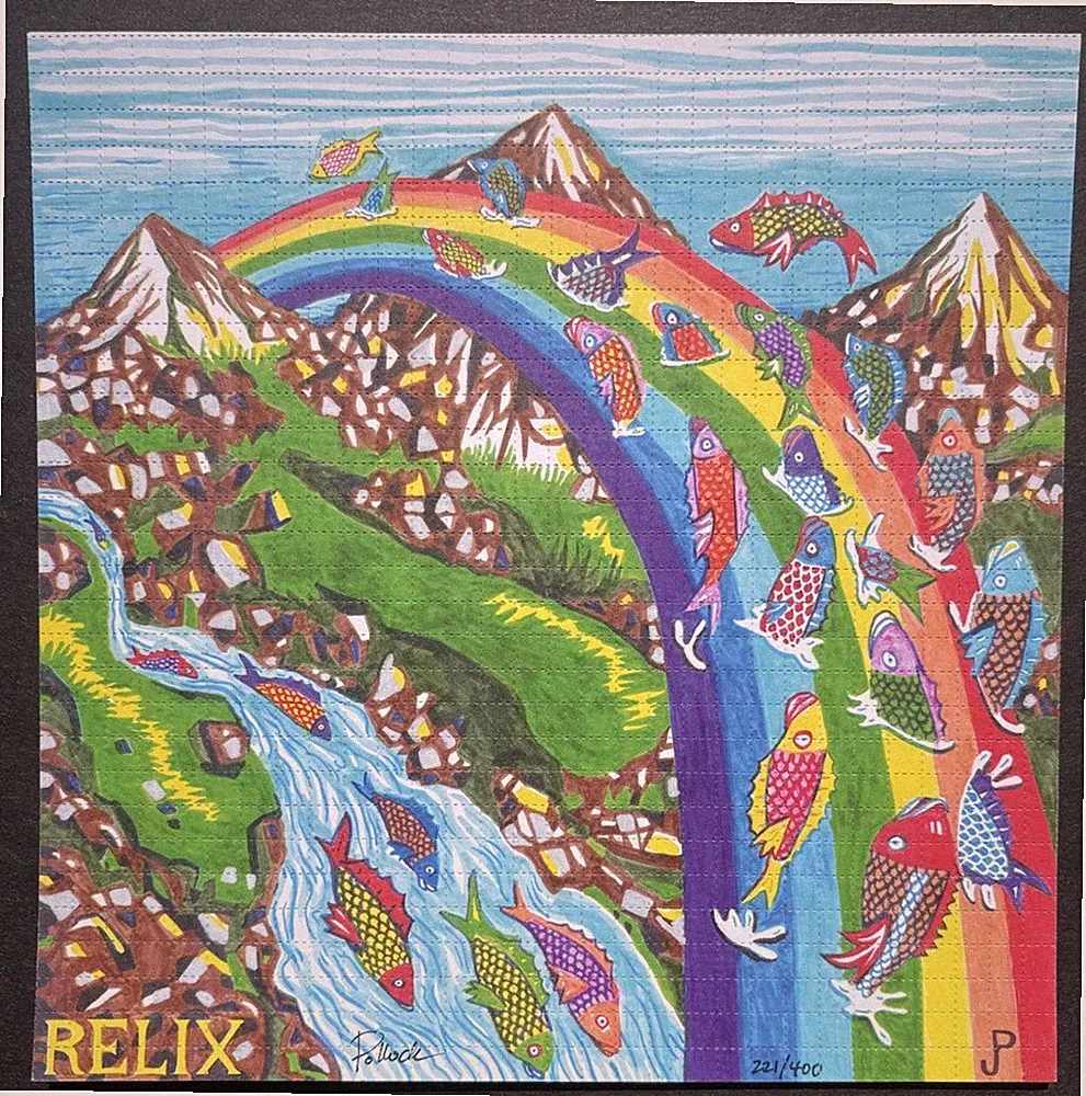 2023 Bicycle Day Phish Relix 7.5”x7.5” Blotter Art Print by Jim Pollock #’d /400