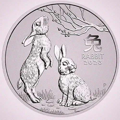 2023 Silver 2 oz Perth Lunar Year of the Rabbit BU