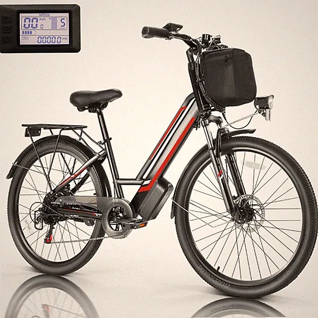26"Electric Bike for Adults 500W 48V Peak City Commuter Ebike 7 Speed