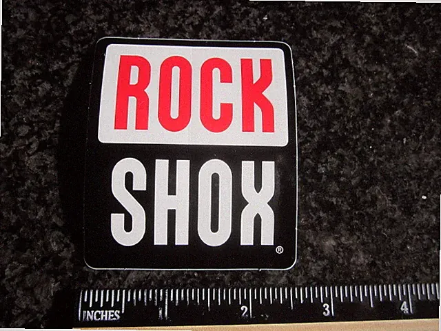 3" x 2.5" ROCK SHOX Red/Black Mountain Bike Bikes Fork Shox MTB STICKER DECAL