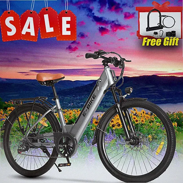 750W 26" Electric Bike Bicycle 25Mph CommuterTire Mountain Bikes For Adults