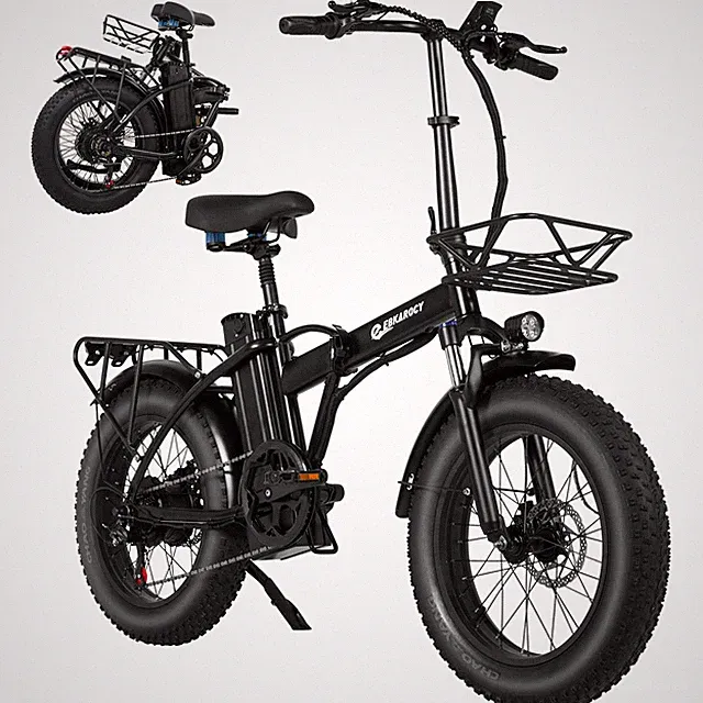 EBKAROCY Folding Electric Bike 14/20" Fat Tire 400/750W 48V Battery 23-30Mph