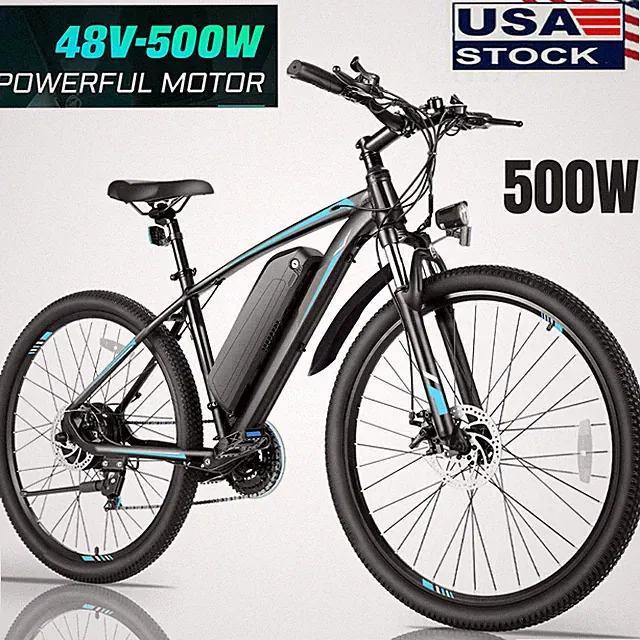 Electric Bike for Adults, 27.5" 500W Electric Mountain EBike Commuter Bicycles@