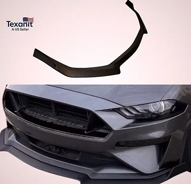Front Lip Chin Spoiler for 2018-2023 Mustang (Without Performance Pack),Matte Bl
