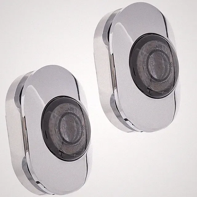 Kodlin Sleek Rear 3-1 Turn Signals - Chrome Motorcycle Street Bike K68496