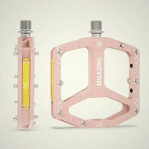 Mountain Bike Pedals MTB Pedals,9/16" Non-Slip Lightweight Aluminum Alloy Pink