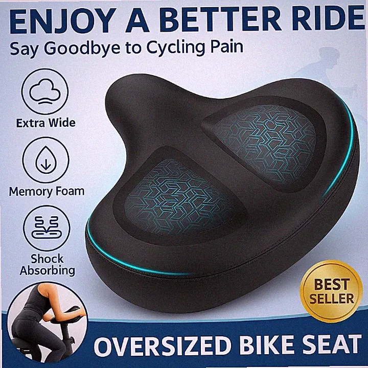 Oversized Bike Seat Wide Comfortable Saddle for Peloton Exercise Mountain Bike