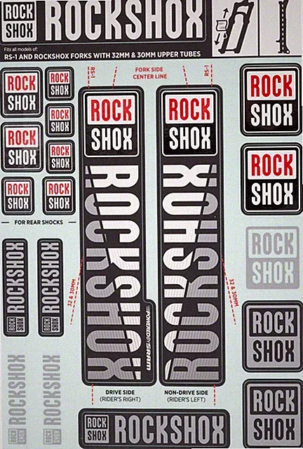 RockShox Fork Decal Kit - 30/32mm/RS1, White