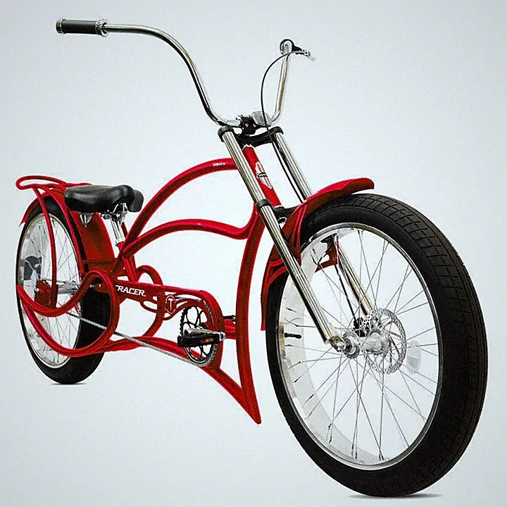 Tracer 26'' Chopper Stretch Beach Cruiser Bike For Men 3 Speed Fat tire Lowrider