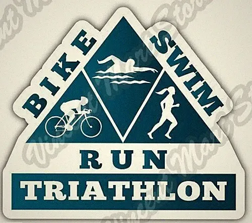 Triathlon Bike Swim Run Sport Car Bumper Window Vinyl Sticker Decal 5"X4"